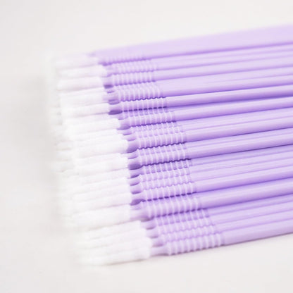 i-Laesh 200-Pack Microswabs for Eyelash Extensions - Long-Tip Microbrush Applicators for Precision Application - Purple (Pro Grip Replacement) Avelisse