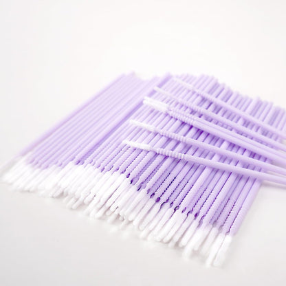i-Laesh 200-Pack Microswabs for Eyelash Extensions - Long-Tip Microbrush Applicators for Precision Application - Purple (Pro Grip Replacement) Avelisse