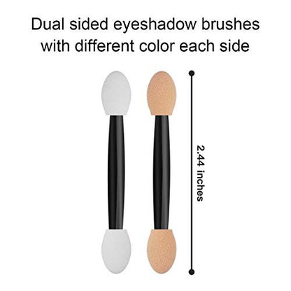 Cuttte 60-Pack Disposable Eyeshadow Brushes – Dual-Sided Foam Applicator Sticks for Precise Eye Makeup, 2.44 Inch, Black
