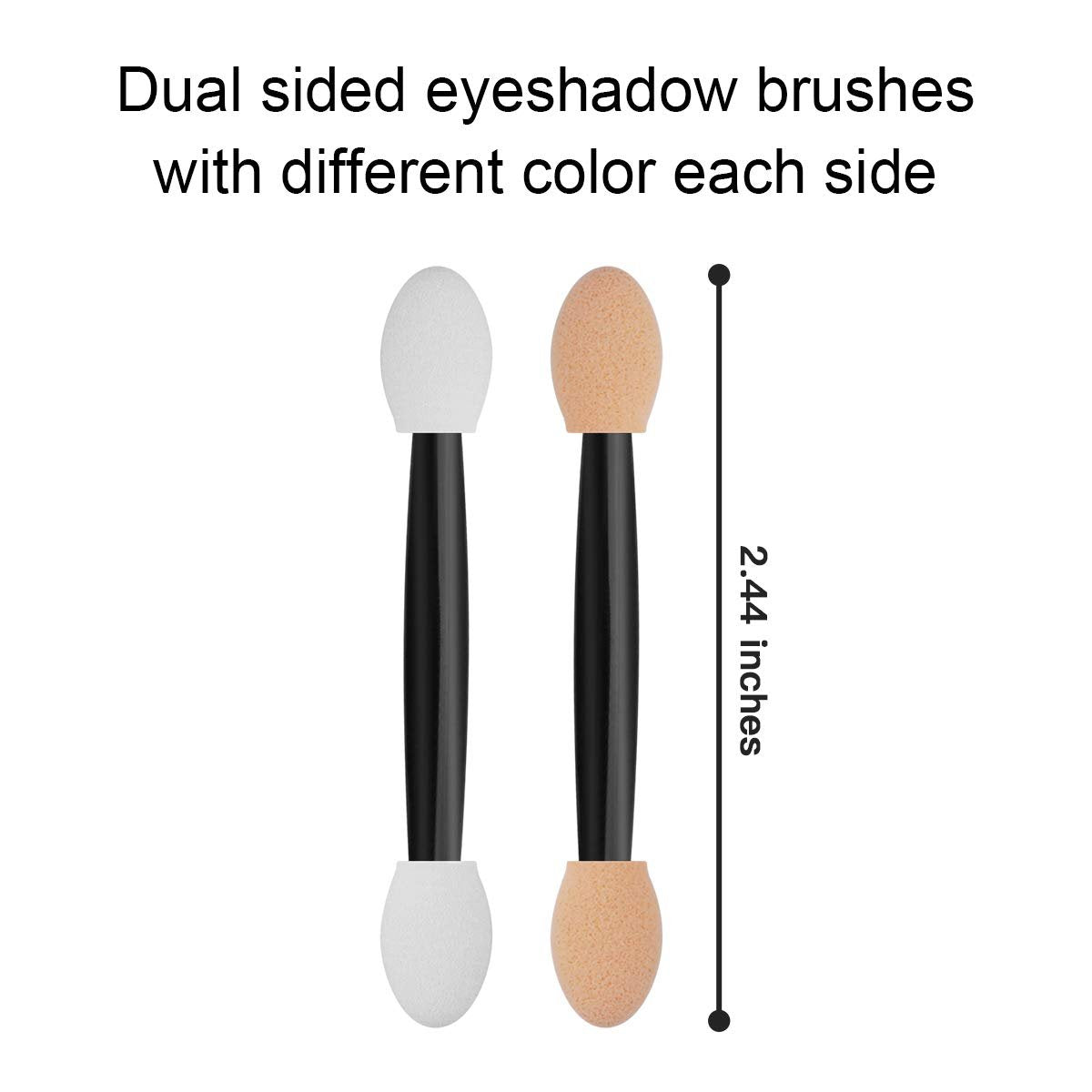 Cuttte 60-Pack Disposable Eyeshadow Brushes – Dual-Sided Foam Applicator Sticks for Precise Eye Makeup, 2.44 Inch, Black - görsel 3