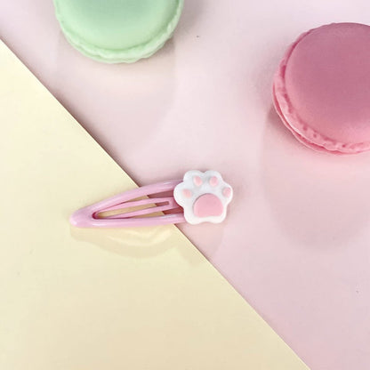 Lovely Snap Cartoon Cat Hairpin - Unique Metal Hair Clip for Teenagers, Girls (Pink)