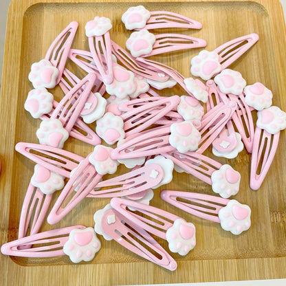 Lovely Snap Cartoon Cat Hairpin - Unique Metal Hair Clip for Teenagers, Girls (Pink)