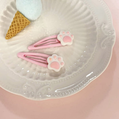 Lovely Snap Cartoon Cat Hairpin - Unique Metal Hair Clip for Teenagers, Girls (Pink)