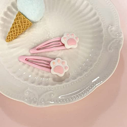 Lovely Snap Cartoon Cat Hairpin - Unique Metal Hair Clip for Teenagers, Girls (Pink)