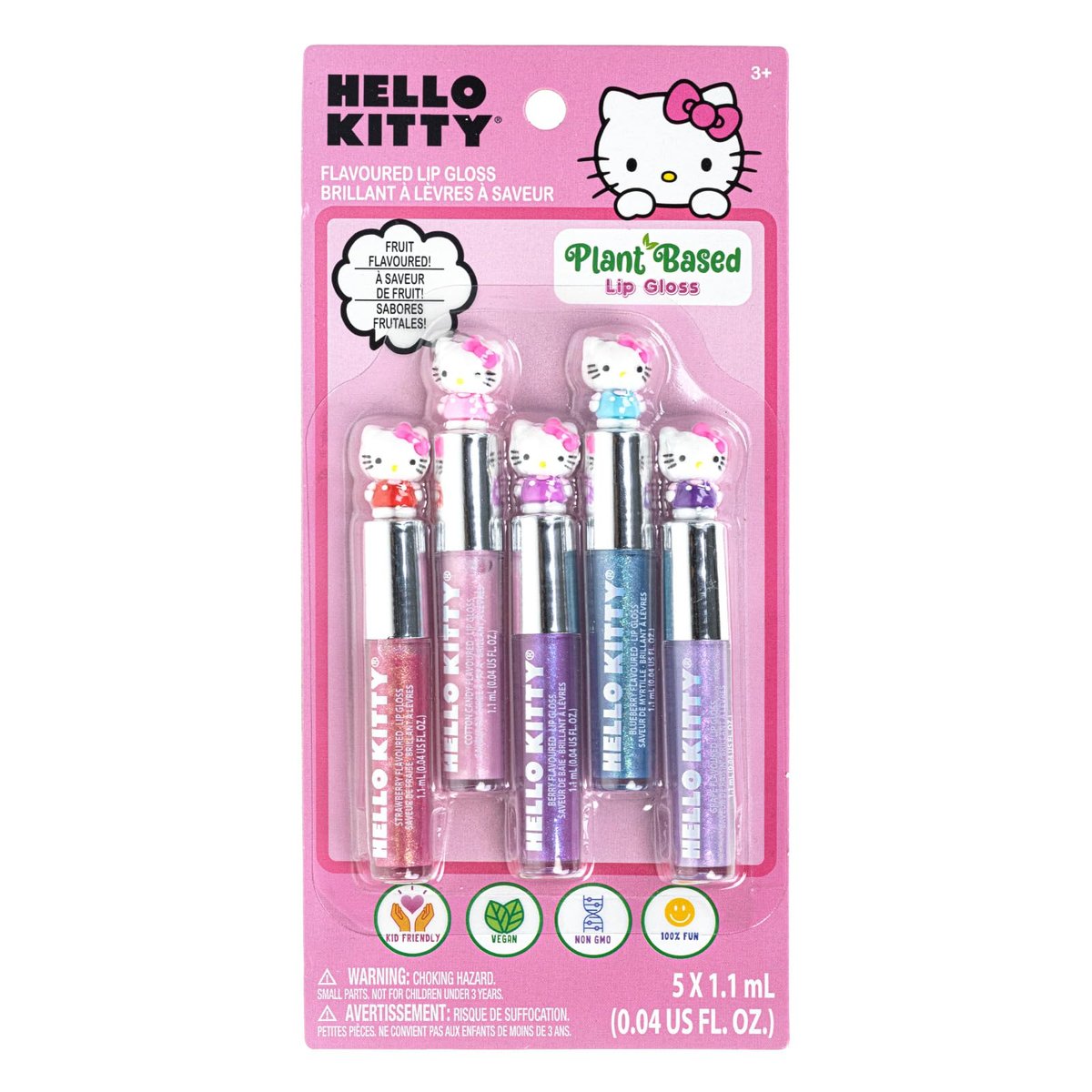 Hello Kitty 5-Piece Plant-Based Moisturizing Lip Gloss Set for Kids – Perfect for Parties, Sleepovers & Birthday Gifts for Girls 3+ by Townley Girl - görsel 2