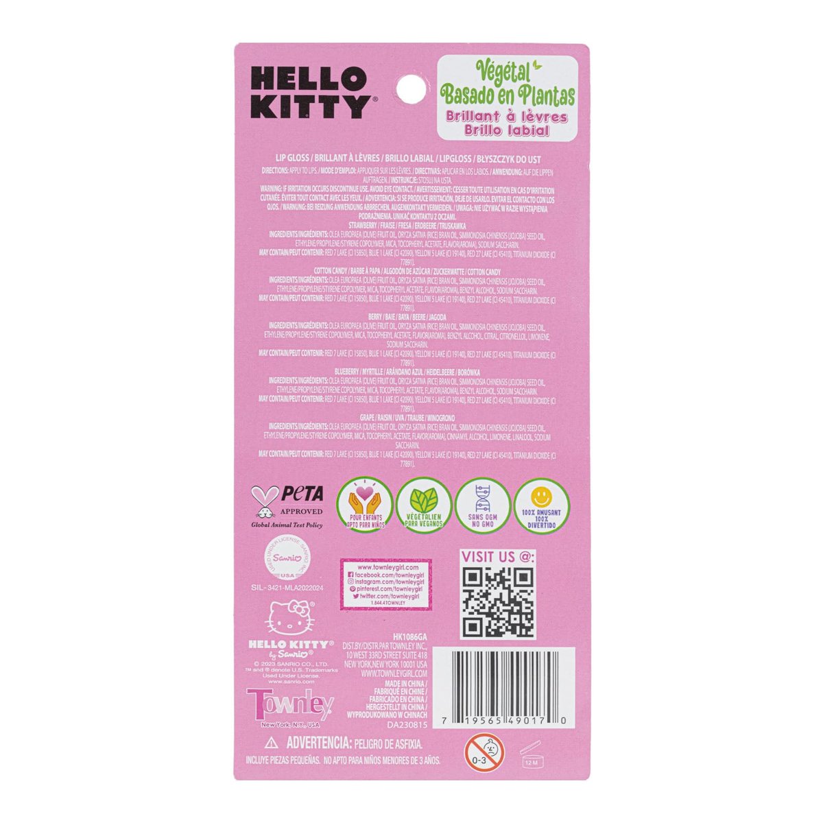 Hello Kitty 5-Piece Plant-Based Moisturizing Lip Gloss Set for Kids – Perfect for Parties, Sleepovers & Birthday Gifts for Girls 3+ by Townley Girl - görsel 18