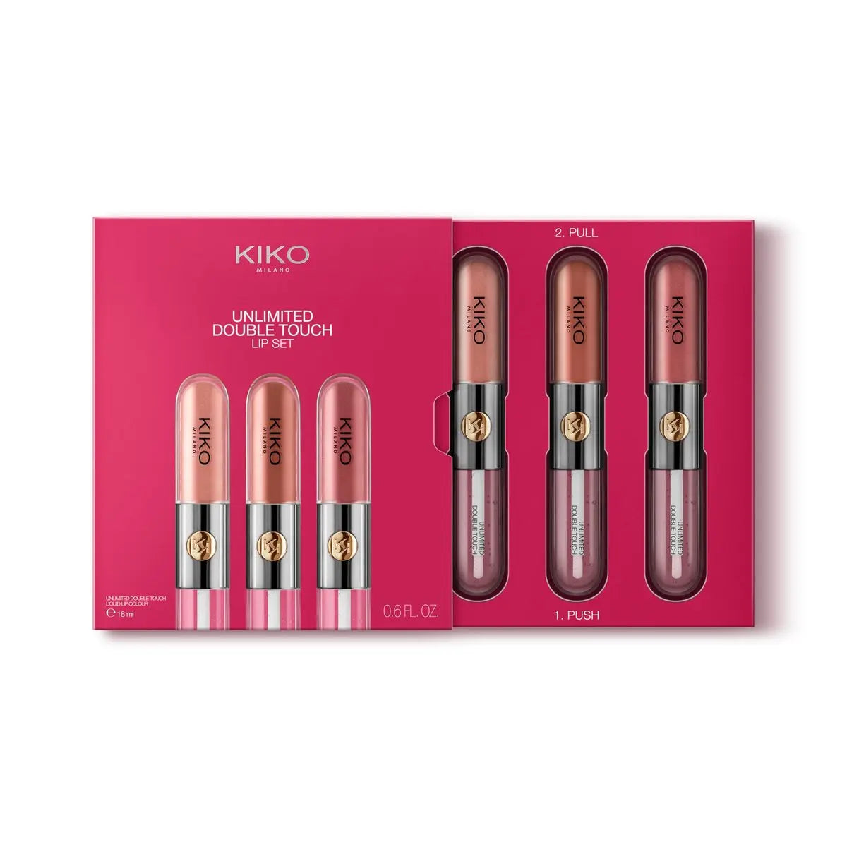 KIKO Milano Unlimited Double Touch Gift Set 01 - 3 Long-Lasting Liquid Lipsticks (Nude Attitude) Avelisse