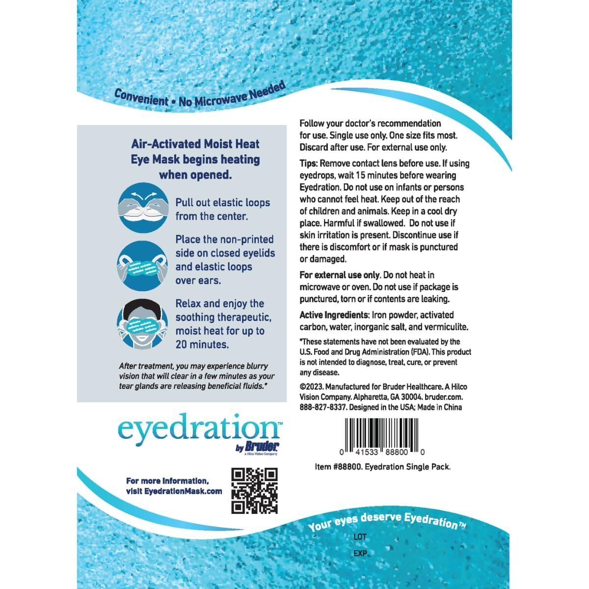 Eyedration Air-Activated Eye Steam Mask – Dry Eye Relief, Disposable Heated Eye Mask, Gentle Soothing Hydration, No Microwave Needed, Lightweight Convenient Compresses (10 Count) Avelisse