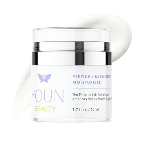 YOUN Beauty Peptide + Bakuchiol Moisturizer – Retinol-Alternative Face Cream for Collagen Support, Hydration & Elasticity, Paraben-Free, 50ml Avelisse
