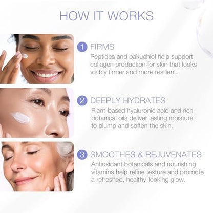 YOUN Beauty Peptide + Bakuchiol Moisturizer – Retinol-Alternative Face Cream for Collagen Support, Hydration & Elasticity, Paraben-Free, 50ml Avelisse
