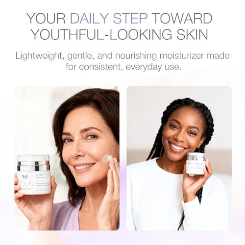 YOUN Beauty Peptide + Bakuchiol Moisturizer – Retinol-Alternative Face Cream for Collagen Support, Hydration & Elasticity, Paraben-Free, 50ml Avelisse