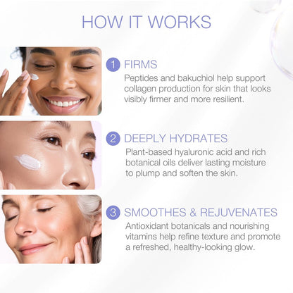 YOUN Beauty Peptide + Bakuchiol Moisturizer – Retinol-Alternative Face Cream for Collagen Support, Hydration & Elasticity, Paraben-Free, 50ml Avelisse