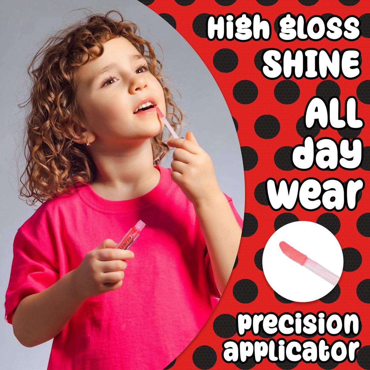 Miraculous 7-Piece Lip Gloss Set - Zag Heroez Lipgloss Collection with Fruit Flavors & Precision Applicator - görsel 7