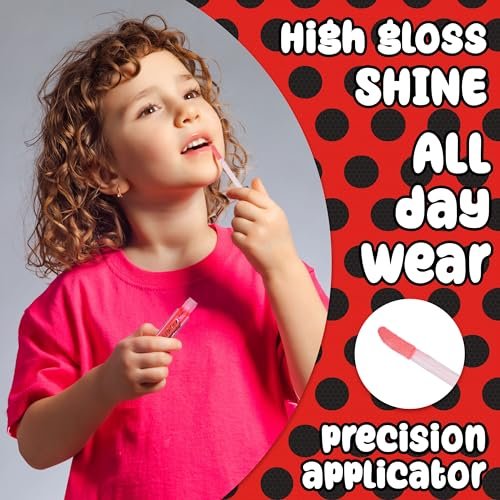 Miraculous 7-Piece Lip Gloss Set - Zag Heroez Lipgloss Collection with Fruit Flavors & Precision Applicator - görsel 8