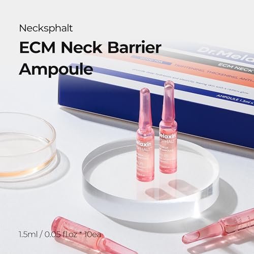 Dr.Melaxin Neck Tightening Ampoule – Firming & Lifting Ampoule for Neck Wrinkles & Sagging Skin, Necksphalt ECM Barrier Anti-Aging Korean Neck Care Treatment, 1.5ml×10ea Avelisse