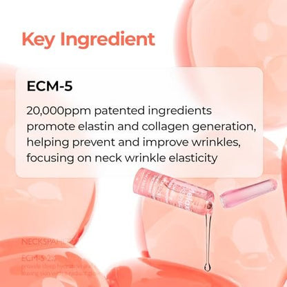 Dr.Melaxin Neck Tightening Ampoule – Firming & Lifting Ampoule for Neck Wrinkles & Sagging Skin, Necksphalt ECM Barrier Anti-Aging Korean Neck Care Treatment, 1.5ml×10ea Avelisse
