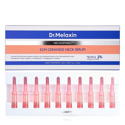 Dr.Melaxin Neck Tightening Ampoule – Firming & Lifting Ampoule for Neck Wrinkles & Sagging Skin, Necksphalt ECM Barrier Anti-Aging Korean Neck Care Treatment, 1.5ml×10ea Avelisse