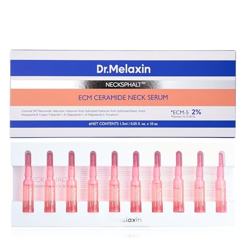 Dr.Melaxin Neck Tightening Ampoule – Firming & Lifting Ampoule for Neck Wrinkles & Sagging Skin, Necksphalt ECM Barrier Anti-Aging Korean Neck Care Treatment, 1.5ml×10ea Avelisse