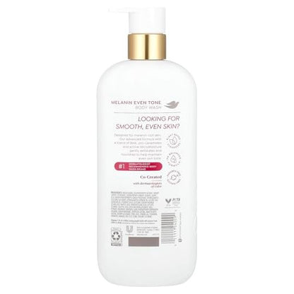 Dove Exfoliating Body Wash Melanin Even Tone - Promotes Even Skin Tone with 5% Pro-Ceramide Serum & BHA, 18.5 oz