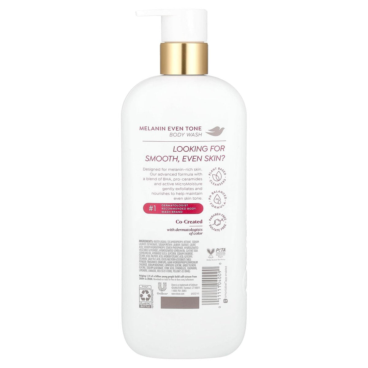 Dove Exfoliating Body Wash Melanin Even Tone - Promotes Even Skin Tone with 5% Pro-Ceramide Serum & BHA, 18.5 oz - görsel 3