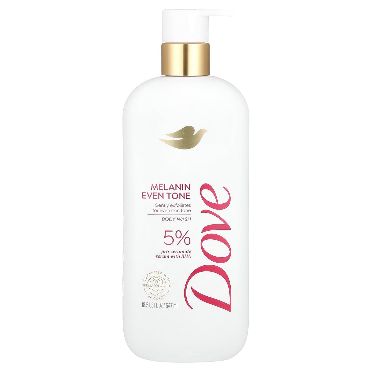 Dove Exfoliating Body Wash Melanin Even Tone - Promotes Even Skin Tone with 5% Pro-Ceramide Serum & BHA, 18.5 oz - görsel 1