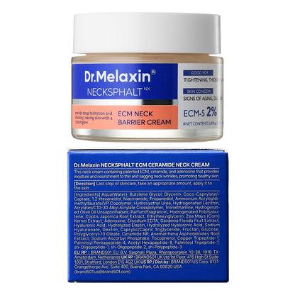 Dr.Melaxin Necksphalt Firming Cream with ECM-5 20,000ppm - Firming & Lifting Neck Cream for Wrinkles & Sagging Skin, Ceramide & Collagen for Elasticity & Radiant Glow, 1.76 fl.oz Avelisse