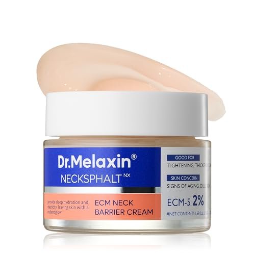 Dr.Melaxin Necksphalt Firming Cream with ECM-5 20,000ppm - Firming & Lifting Neck Cream for Wrinkles & Sagging Skin, Ceramide & Collagen for Elasticity & Radiant Glow, 1.76 fl.oz Avelisse