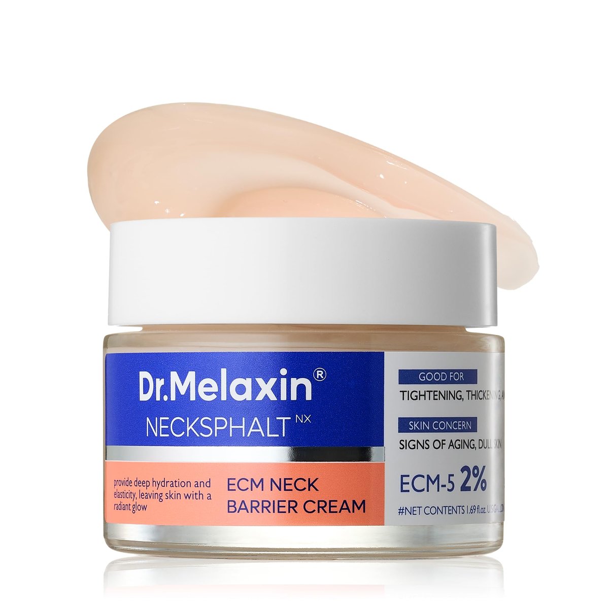 Dr.Melaxin Necksphalt Firming Cream with ECM-5 20,000ppm - Firming & Lifting Neck Cream for Wrinkles & Sagging Skin, Ceramide & Collagen for Elasticity & Radiant Glow, 1.76 fl.oz Avelisse