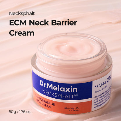 Dr.Melaxin Necksphalt Firming Cream with ECM-5 20,000ppm - Firming & Lifting Neck Cream for Wrinkles & Sagging Skin, Ceramide & Collagen for Elasticity & Radiant Glow, 1.76 fl.oz Avelisse