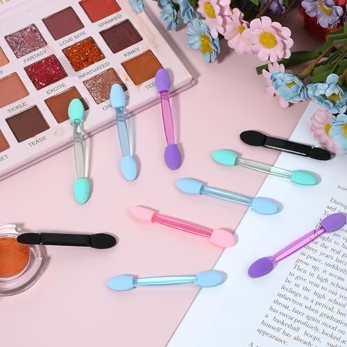 50-Pack Disposable Double Head Eyeshadow Sponge Brushes - Multicolor Dual-Sided Eye Shadow Applicators for Professional & Personal Use - görsel 6