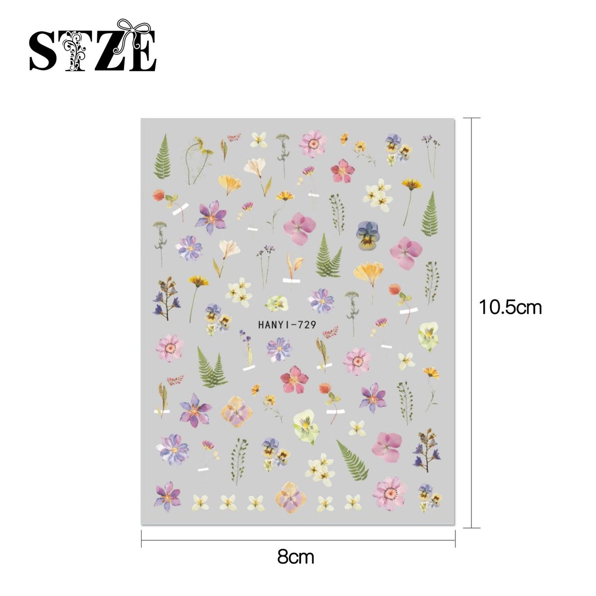 JMEOWIO 9 Sheets Spring Flower Nail Art Stickers Decals - Self-Adhesive Colorful Summer Floral Nail Supplies - görsel 13