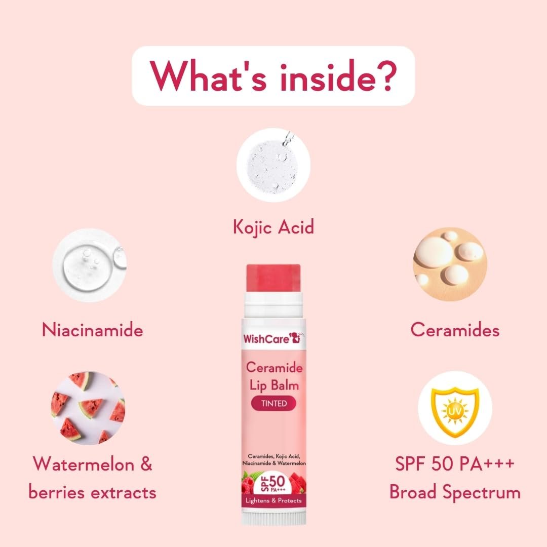 WishCare Tinted Lip Balm with SPF 50 PA+++ – Enriched with Niacinamide, Natural Pink, 5g - görsel 9