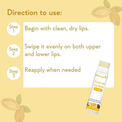 WishCare Lip Balm with SPF 50 PA+++ – Niacinamide Lip Care for Men & Women, 5g