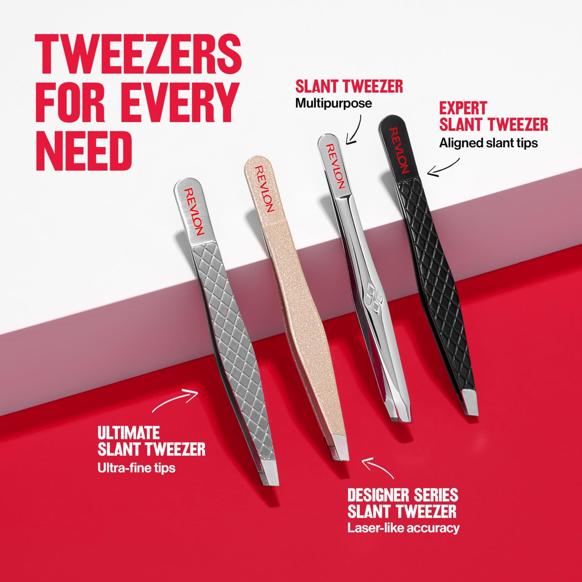 Revlon Designer Series Slant Tweezer – High Precision Stainless Steel Tweezers for Eyebrow & Facial Hair Removal - görsel 15