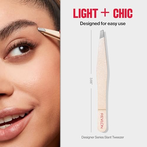 Revlon Designer Series Slant Tweezer – High Precision Stainless Steel Tweezers for Eyebrow & Facial Hair Removal - görsel 14