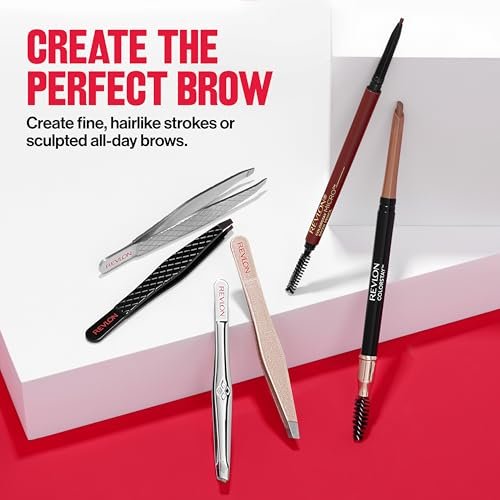 Revlon Designer Series Slant Tweezer – High Precision Stainless Steel Tweezers for Eyebrow & Facial Hair Removal - görsel 18