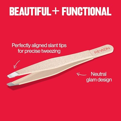Revlon Designer Series Slant Tweezer – High Precision Stainless Steel Tweezers for Eyebrow & Facial Hair Removal - görsel 12