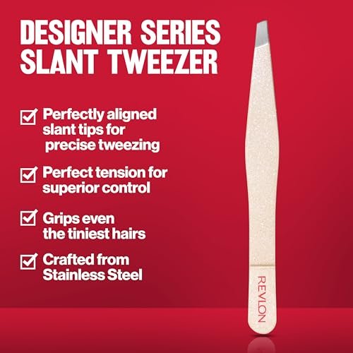 Revlon Designer Series Slant Tweezer – High Precision Stainless Steel Tweezers for Eyebrow & Facial Hair Removal - görsel 6