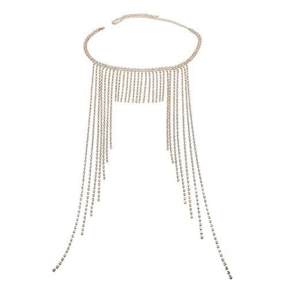 YAEISM Rhinestone Head Chain Long Tassel Gold Headpieces Vintage 1920s Hair Chains Flapper Hair Accessories for Women and Girls