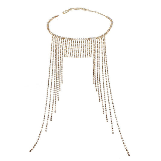 YAEISM Rhinestone Head Chain Long Tassel Gold Headpieces Vintage 1920s Hair Chains Flapper Hair Accessories for Women and Girls