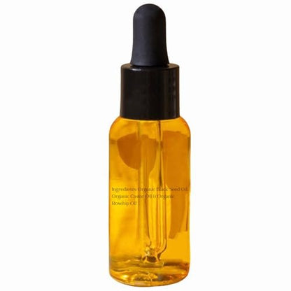 Organic Cold Pressed Black Seed, Rosehip & Castor Oil Face Serum – Anti-Aging Moisturizer for Glowing Skin, 1 Fl Oz Avelisse