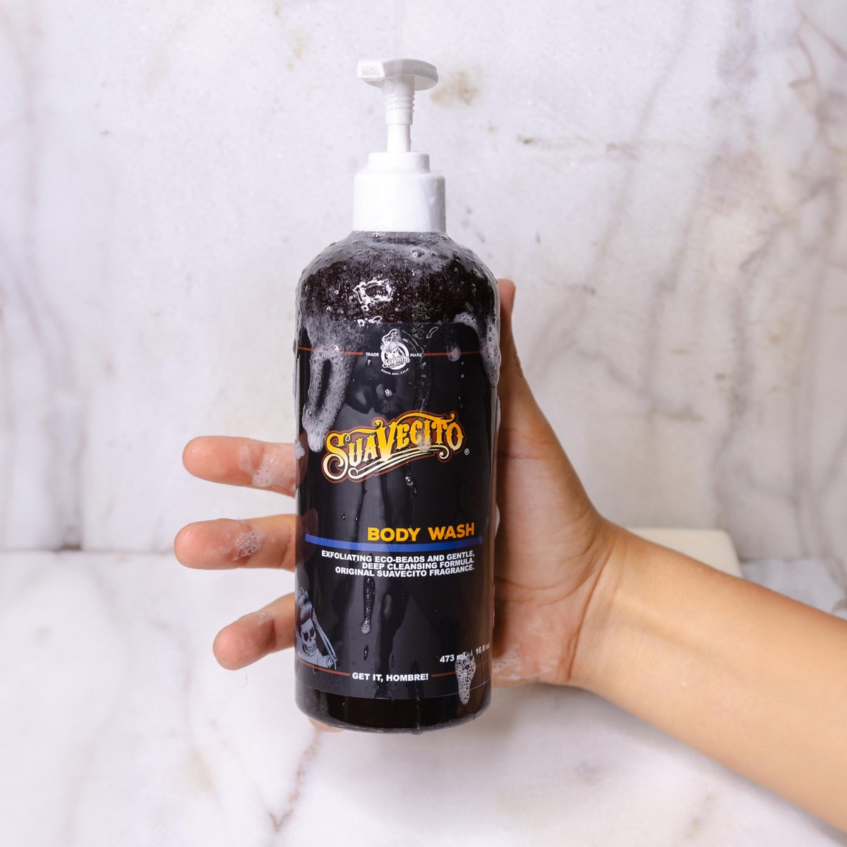 Suavecito Men's Exfoliating Body Wash - Deep Cleaning Shower Gel with Original Fragrance (16 oz) Avelisse