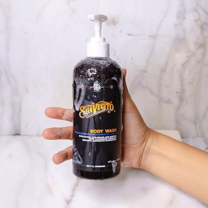 Suavecito Men's Exfoliating Body Wash - Deep Cleaning Shower Gel with Original Fragrance (16 oz) Avelisse