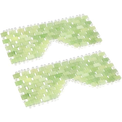 LazyGa Jade Eye Mask 2-Pack: 100% Real Jade Cooling Mask for Puffiness, Wrinkles & Migraine Relief Avelisse