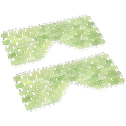 LazyGa Jade Eye Mask 2-Pack: 100% Real Jade Cooling Mask for Puffiness, Wrinkles & Migraine Relief Avelisse