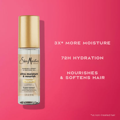 Shea Moisture Ultra Nourishing Manuka Honey & Mafura Oil Hair Treatment - Instantly Hydrates & Smooths Hair, 3.3 oz Avelisse