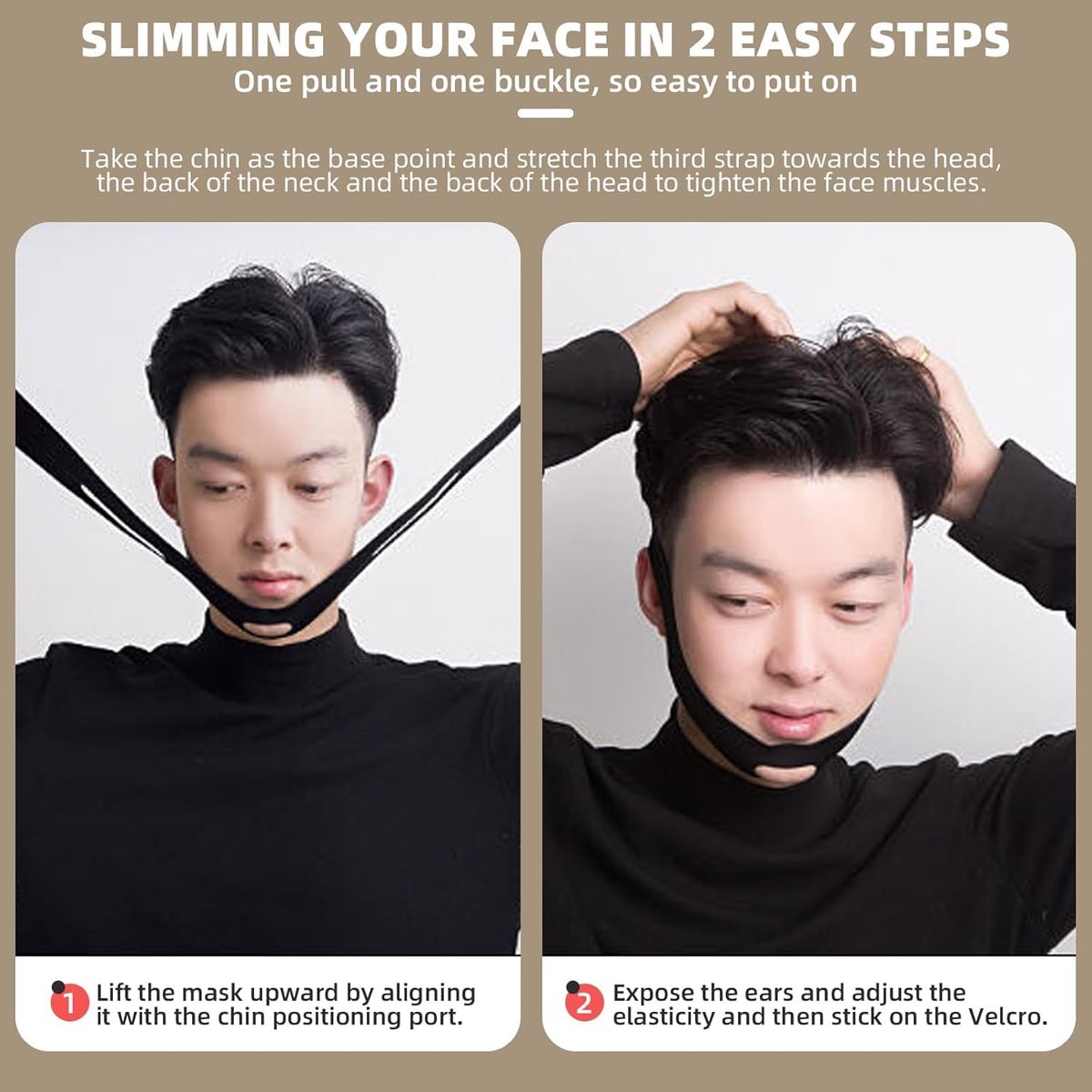 V-Line Lifting Mask - Double Chin Reducer & Face Shaper with High-Elastic Fit, Reusable Chin Strap & Depuffing Tape for Skin Tightening, Sagging Skin Relief & Slimming for Men and Women - görsel 13