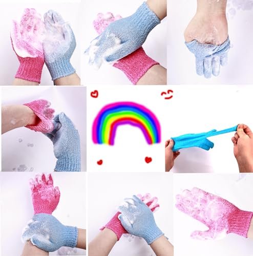 24 Pcs Exfoliating Bath Gloves Shower Gloves - 12 Colors Double Sided Nylon Body Scrubber for Spa, Massage & Skin Care - görsel 4