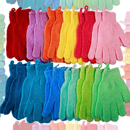 24 Pcs Exfoliating Bath Gloves Shower Gloves - 12 Colors Double Sided Nylon Body Scrubber for Spa, Massage & Skin Care