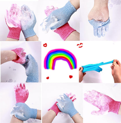 24 Pcs Exfoliating Bath Gloves Shower Gloves - 12 Colors Double Sided Nylon Body Scrubber for Spa, Massage & Skin Care
